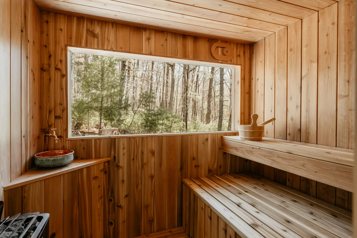 Le sauna panoramique en cèdre, fenêtre sur la forêt